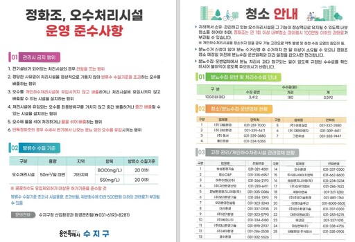 용인특례시 수지구, 정화조 청소 의무 안내문 발송